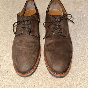 Clarks Brown Oxford Shoes with Suede Finish